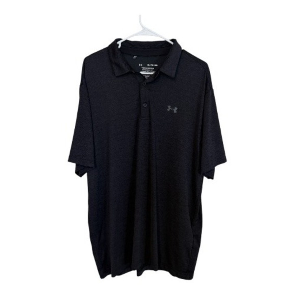 Under Armour Playoff Polo Mens‎ XL Black HeatGear Golf Shirt Performance Sport